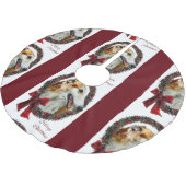 Borzoi Weihnachten Polyester Weihnachtsbaumdecke (Schrägansicht)