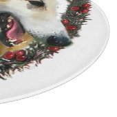 Borzoi Weihnachten Schneidebrett (Ecke)