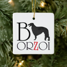 Borzoi-Weihnachtsbaumanhänger