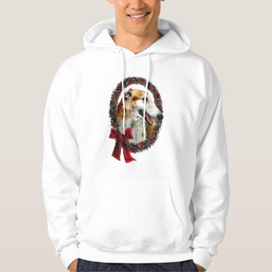 Borzoi Weihnachtsgeschenke Hoodie (Vorderseite)