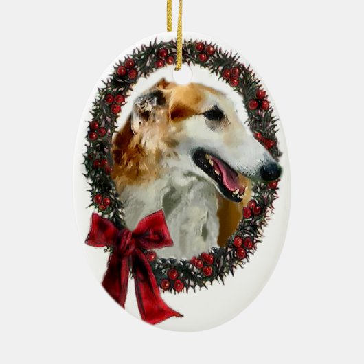 Borzoi Weihnachtsgeschenke Ornament (Hinten)