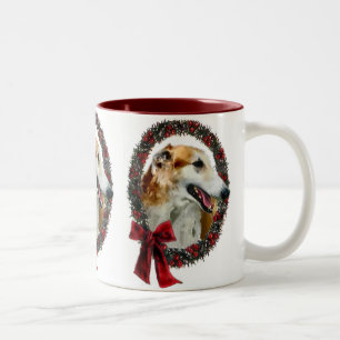 Borzoi Weihnachtsgeschenke Zweifarbige Tasse