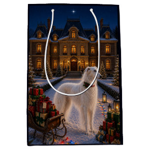 Borzoi-Weihnachtsgeschenktüte Mittlere Geschenktüte