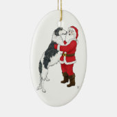 Borzoi-Weihnachtsgruß Keramik Ornament (Rechts)