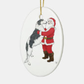 Borzoi-Weihnachtsgruß Keramik Ornament (Links)