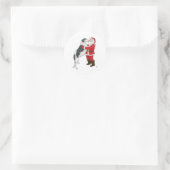Borzoi Weihnachtsgrüßen Runder Aufkleber (Tasche)
