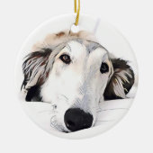 Borzoi Weihnachtsschmuck (Vorne)