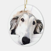 Borzoi Weihnachtsschmuck (Links)