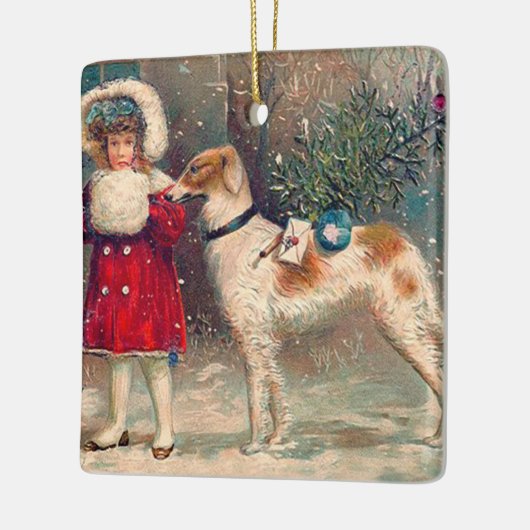 Borzoi Weihnachtsschmuck (Links)