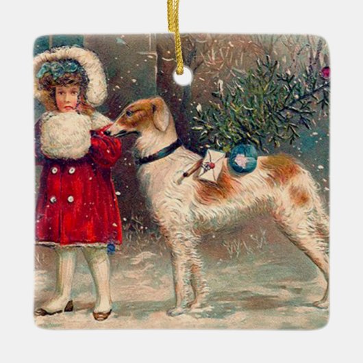 Borzoi Weihnachtsschmuck (Vorderseite)