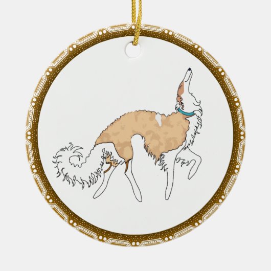 Borzoi Weihnachtsschmuck (Vorne)