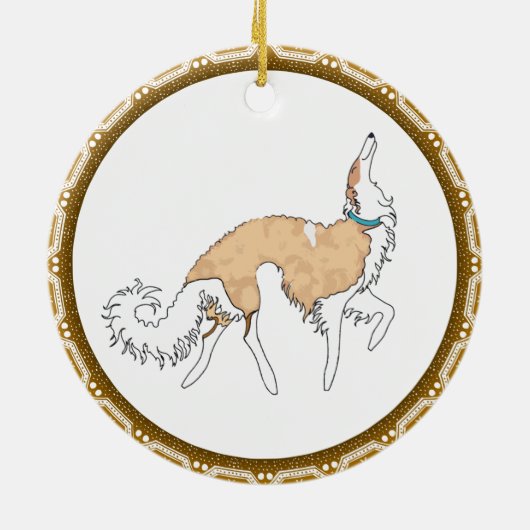 Borzoi Weihnachtsschmuck (Hinten)