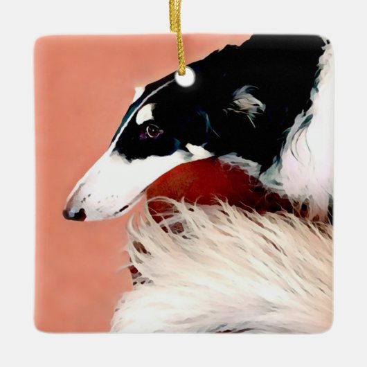 Borzoi Weihnachtsschmuck (Vorderseite)
