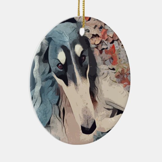 Borzoi Weihnachtsschmuck (Rechts)