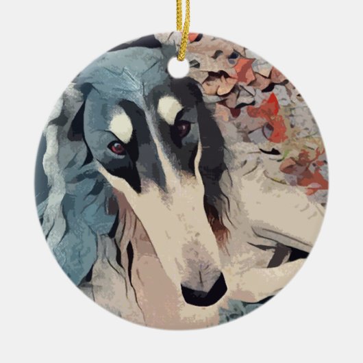 Borzoi Weihnachtsschmuck (Vorne)