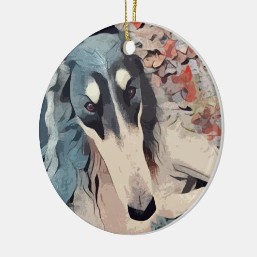 Borzoi Weihnachtsschmuck (Links)