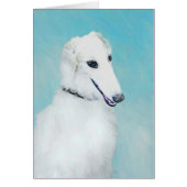 Borzoi (weiß) Malerei - Niedliche Original Hunde K (Vorne)