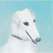 Borzoi (weiß) Malerei - Niedliche Original Hunde K Aufkleber (Vorderseite)