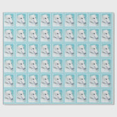 Borzoi (weiß) Malerei - Niedliche Original Hunde K Geschenkpapier (Flach)