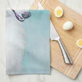 Borzoi (weiß) Malerei - Niedliche Original Hunde K Geschirrtuch (Viertel Falte)