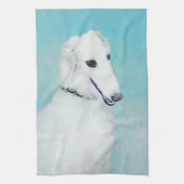 Borzoi (weiß) Malerei - Niedliche Original Hunde K Geschirrtuch (Vertikal)