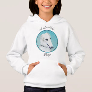 Borzoi (weiß) Malerei - Niedliche Original Hunde K Hoodie
