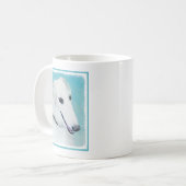 Borzoi (weiß) Malerei - Niedliche Original Hunde K Kaffeetasse (Vorderseite Links)