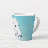 Borzoi (weiß) Malerei - Niedliche Original Hunde K Milchtasse (Rechte Ecke)