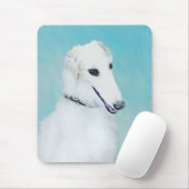 Borzoi (weiß) Malerei - Niedliche Original Hunde K Mousepad (Mit Mouse)