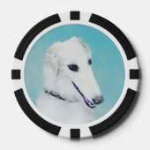 Borzoi (weiß) Malerei - Niedliche Original Hunde K Pokerchips (Vorderseite)