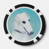 Borzoi (weiß) Malerei - Niedliche Original Hunde K Pokerchips (Rückseite)