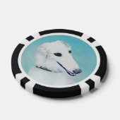 Borzoi (weiß) Malerei - Niedliche Original Hunde K Pokerchips (Einzeln)