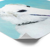 Borzoi (weiß) Malerei - Niedliche Original Hunde K Poster (Ecke)