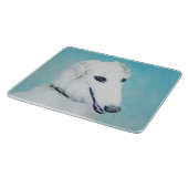 Borzoi (weiß) Malerei - Niedliche Original Hunde K Schneidebrett (Ecke)