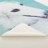 Borzoi (weiß) Malerei - Niedliche Original Hunde K Sherpadecke (3/4)