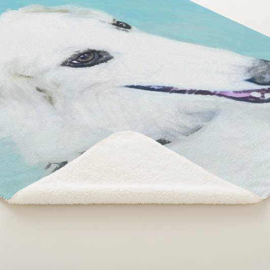 Borzoi (weiß) Malerei - Niedliche Original Hunde K Sherpadecke (3/4)