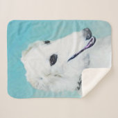 Borzoi (weiß) Malerei - Niedliche Original Hunde K Sherpadecke (Vorderseite (Horizontal))