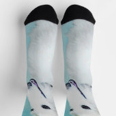 Borzoi (weiß) Malerei - Niedliche Original Hunde K Socken (Oben)