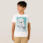 Borzoi (weiß) Malerei - Niedliche Original Hunde K T-Shirt (Vorne ganz)