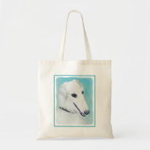 Borzoi (weiß) Malerei - Niedliche Original Hunde K Tragetasche (Vorne)