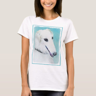 Borzoi (weiß) Malerei - Niedliche Original Hundeku T-Shirt