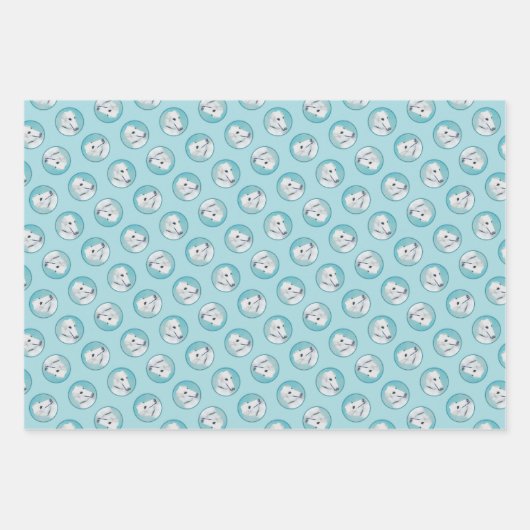 Borzoi White Painting Russian Wolfhound Dog Art Geschenkpapier Set (Vorderseite)