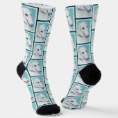 Borzoi White Painting Russian Wolfhound Dog Art Socken (Gewinkelt)