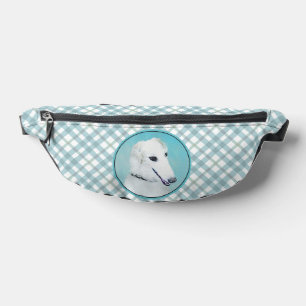 Borzoi White Painting Russischer Windhund Hundekun Bauchtasche