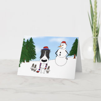 Borzoi Winter Szene Feiertagskarte