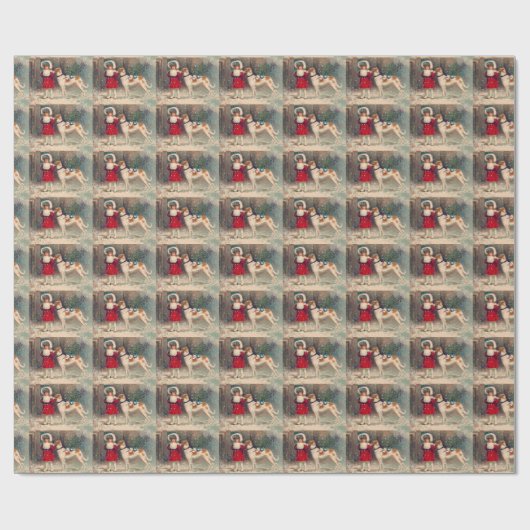 Borzoi-Wrapping-Papier Geschenkpapier (Flach)