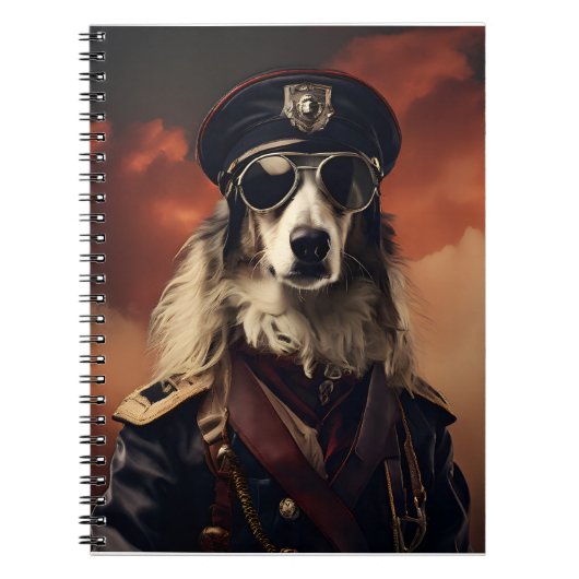 Borzoi WWI Vintag Aviator Notizblock (Vorderseite)