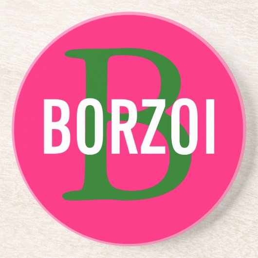 Borzoi-Zucht-Monogramm-Entwurf Untersetzer (Vorne)