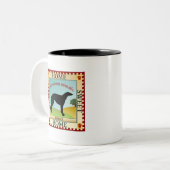 Borzoi Zweifarbige Tasse (Vorderseite Links)