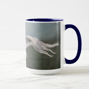 Borzoirussische Wolfhound-Hundekunst 15 Unze-Tasse Tasse
